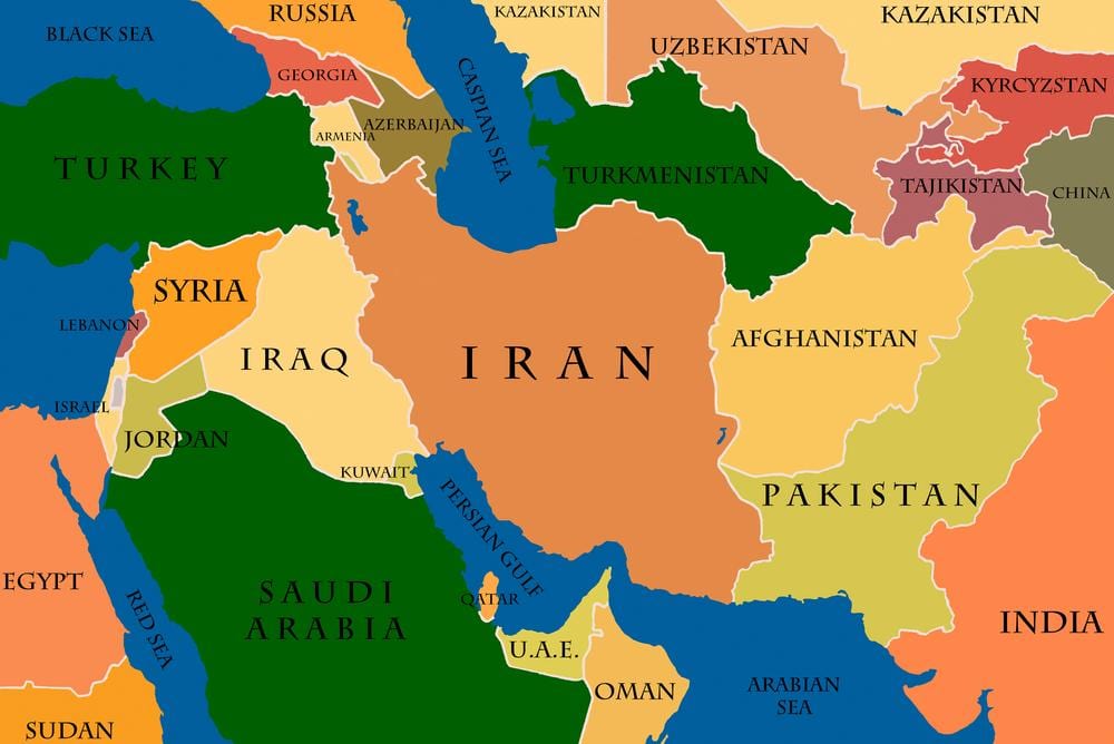 bản đồ của qatar, trung đông