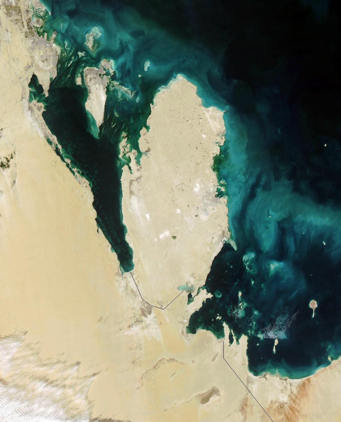 Bản đồ của qatar vệ tinh 