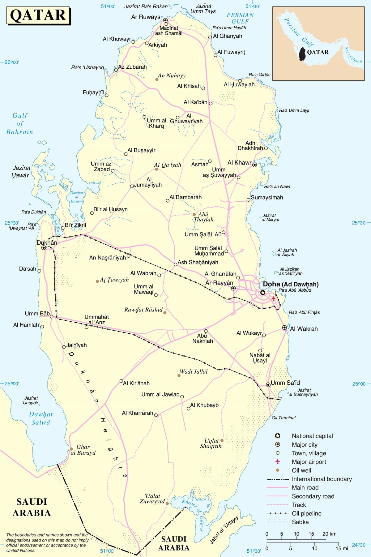 qatar đường bản đồ đường