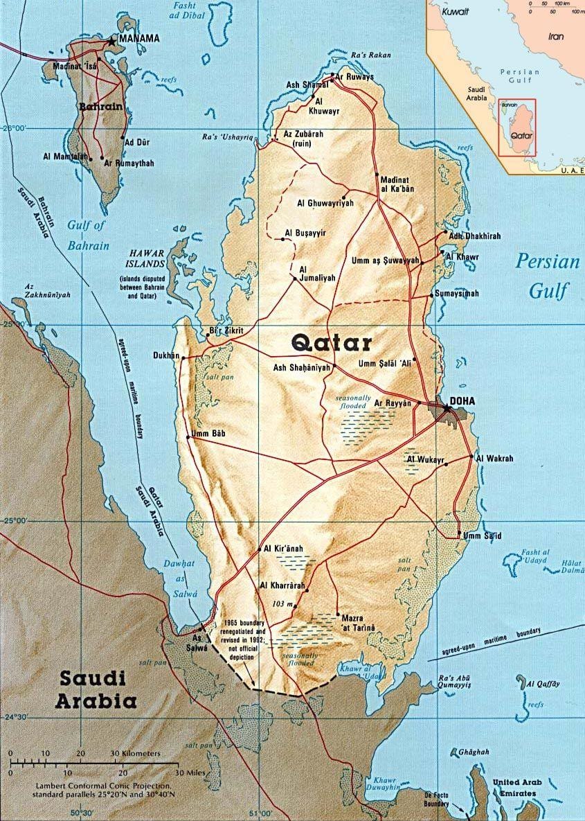 Bản đồ của đảo qatar 
