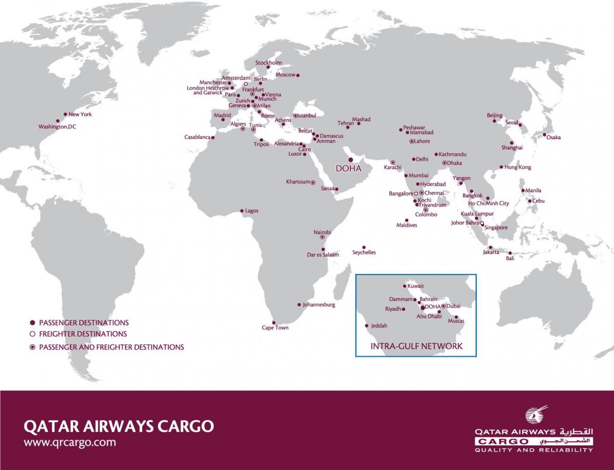 qatar airways mạng bản đồ