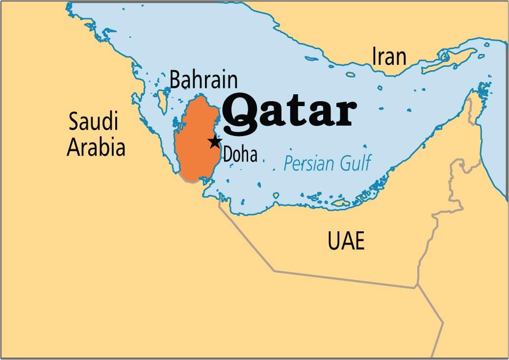 Bản đồ của qatar châu á