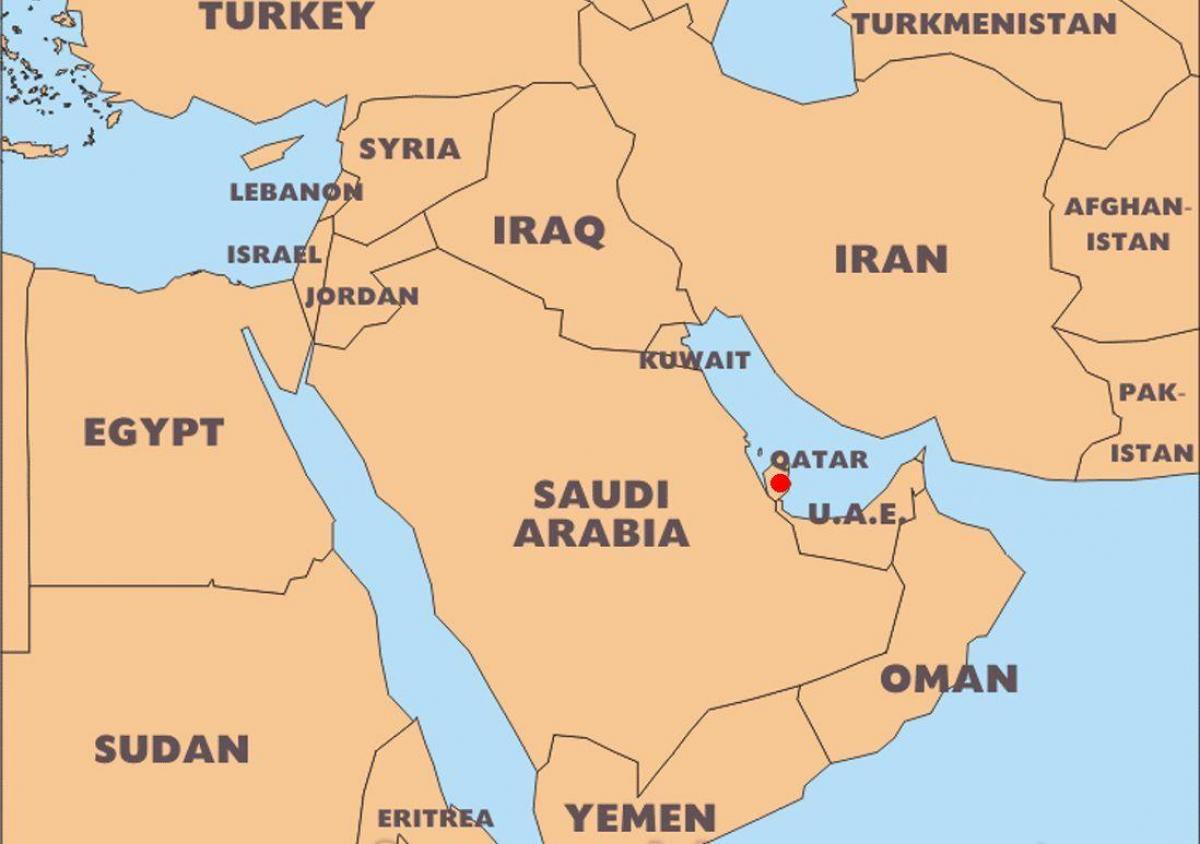 bản đồ thế giới qatar vị trí