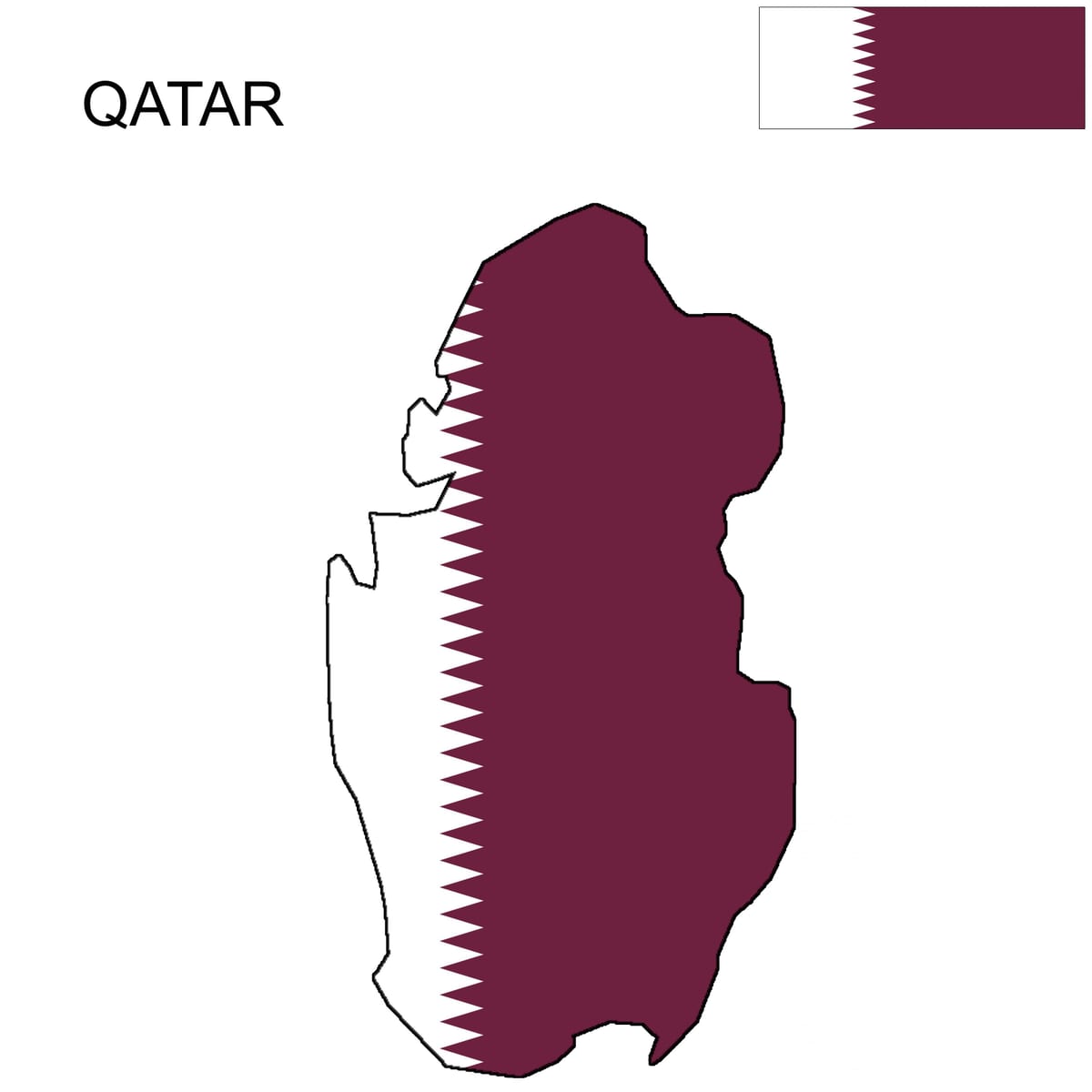 Bản đồ của qatar cờ