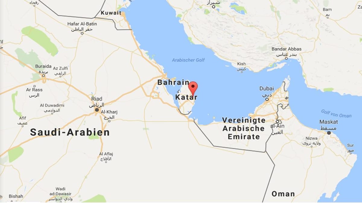 bản đồ của qatar trên bản đồ thế giới