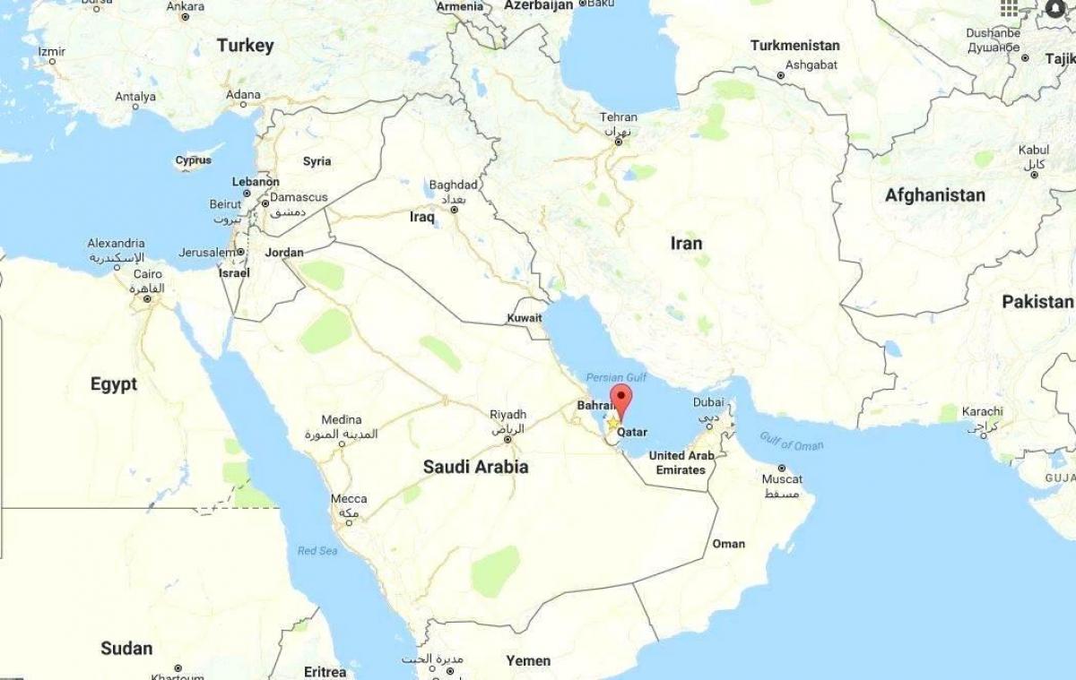 bản đồ thế giới đang ở qatar