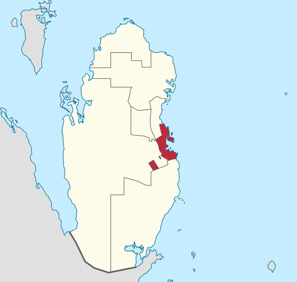 Bản đồ của qatar vị trí trên thế giới