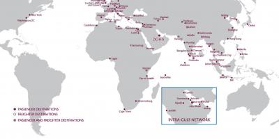 Qatar airways mạng bản đồ