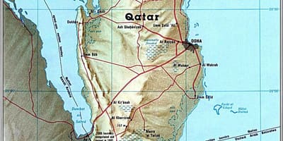 Bản đồ của qatar vật chất