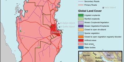 Bản đồ của qatar khí hậu