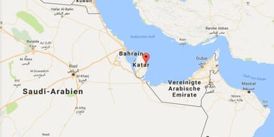 Bản đồ của qatar trên bản đồ thế giới
