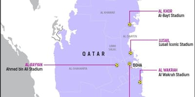 Bản đồ của qatar vận động world cup 